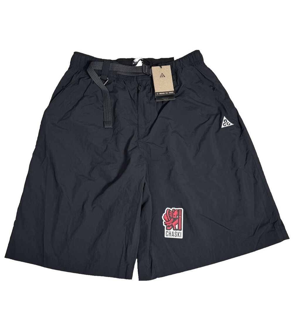 Nike ACG Orb Weaver UV Repel Oversized Black Shorts HJ2887-010 Mens Medium